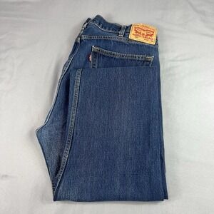 Levi's 505 Jeans Mens 40x32 Blue Regular Fit Stretch Dark Wash Denim